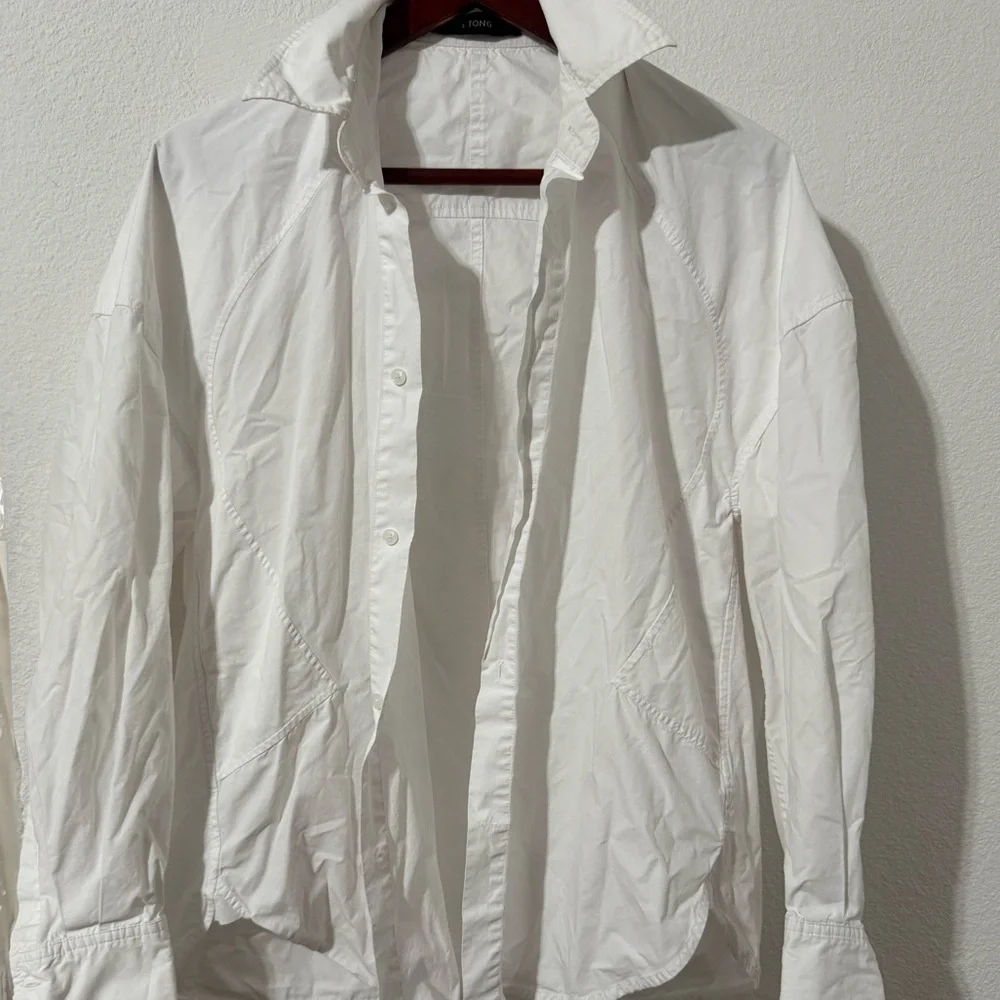 Women's White Button Down Shirt - Picture 1 of 7